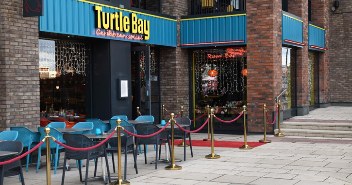 entrance to Turtle Bay restaurant Durham City